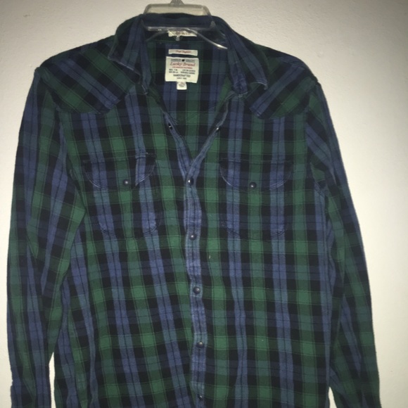 ✨ LUCKY BRAND GREEN FLANNEL ✨ - Picture 2 of 6
